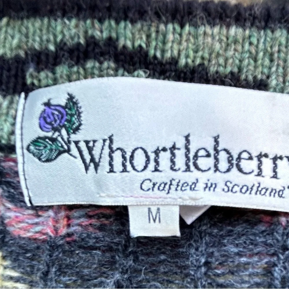 WHORTLEBERRY Made in Scotland colorful patterned sweater coat - size M